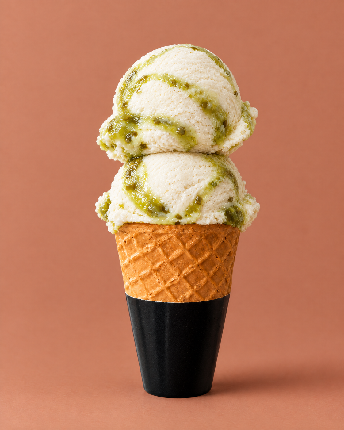 Cono de helado Queso Ricotta con Tuna y Nopal
